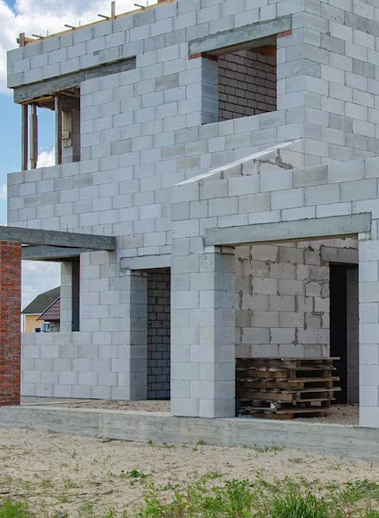 Building with sale hollow concrete blocks